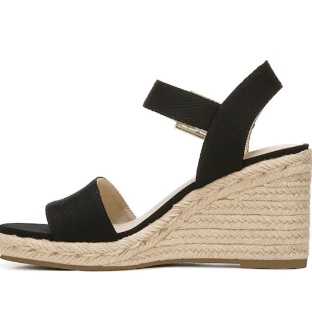 Life stride memory foam SUEDE wedge ESPADRILLE sandals